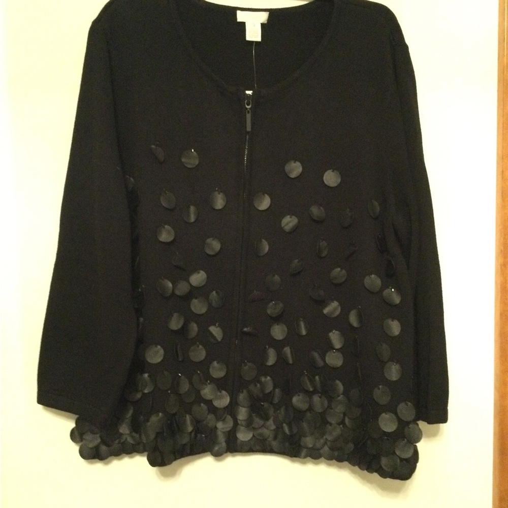 NWT Chicos “Disco Dot” Cardigan, size XL